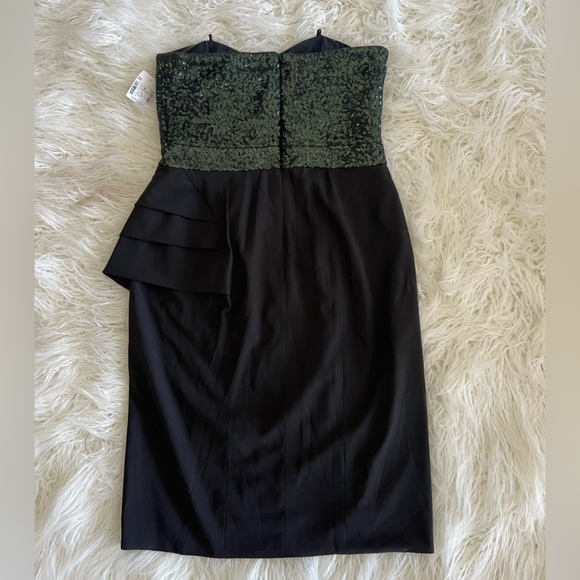 NWT Strapless sequin Badgley Mischka Dress. Emerald green size 10 - Picture 3 of 6
